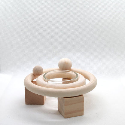 Solar System Theme Wooden Candlestick