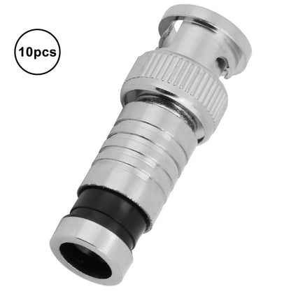 10pcs BNC Compression Male Connector FR Coaxial Q9 Adapter for RG59 CCTV Systems