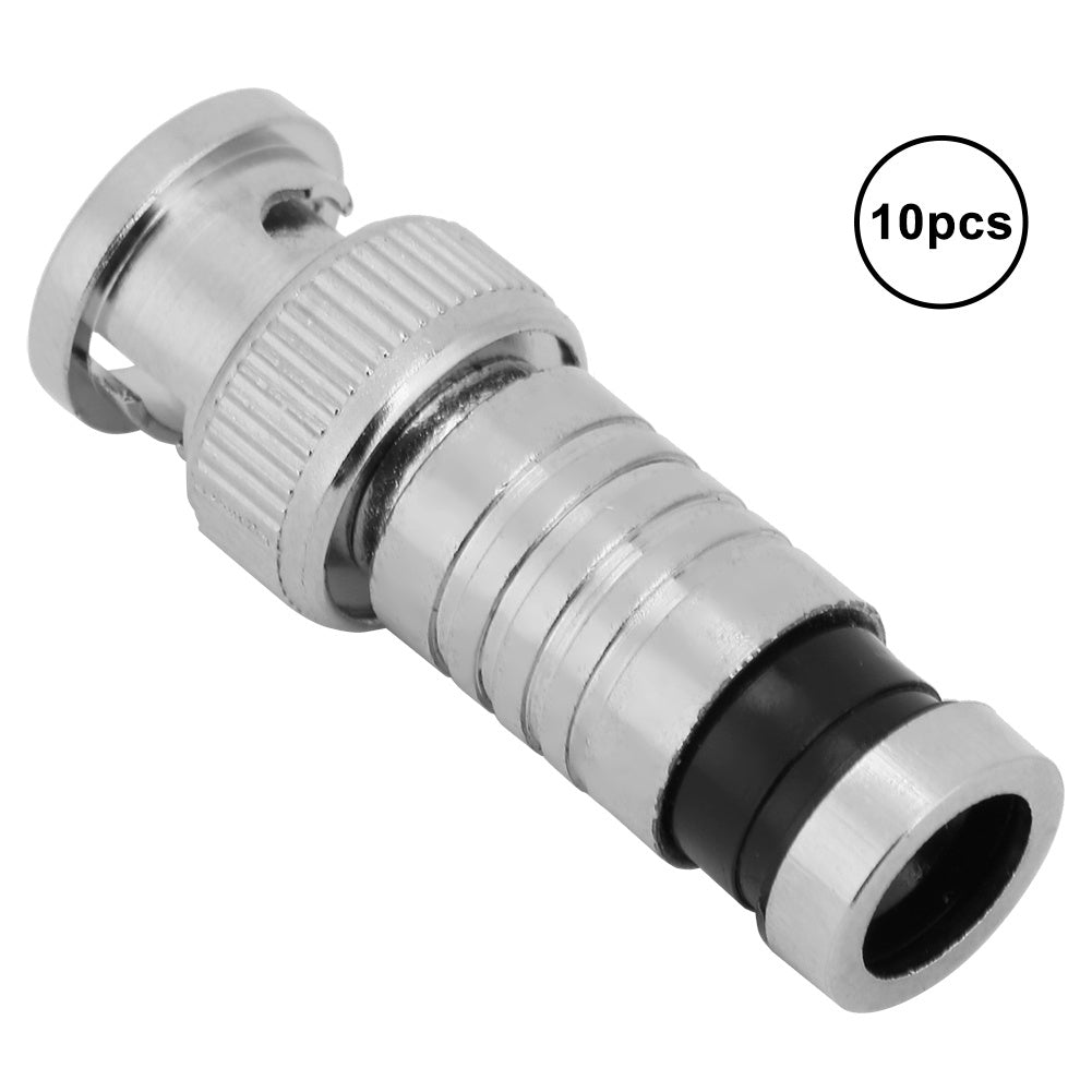 10pcs BNC Compression Male Connector FR Coaxial Q9 Adapter for RG59 CCTV Systems