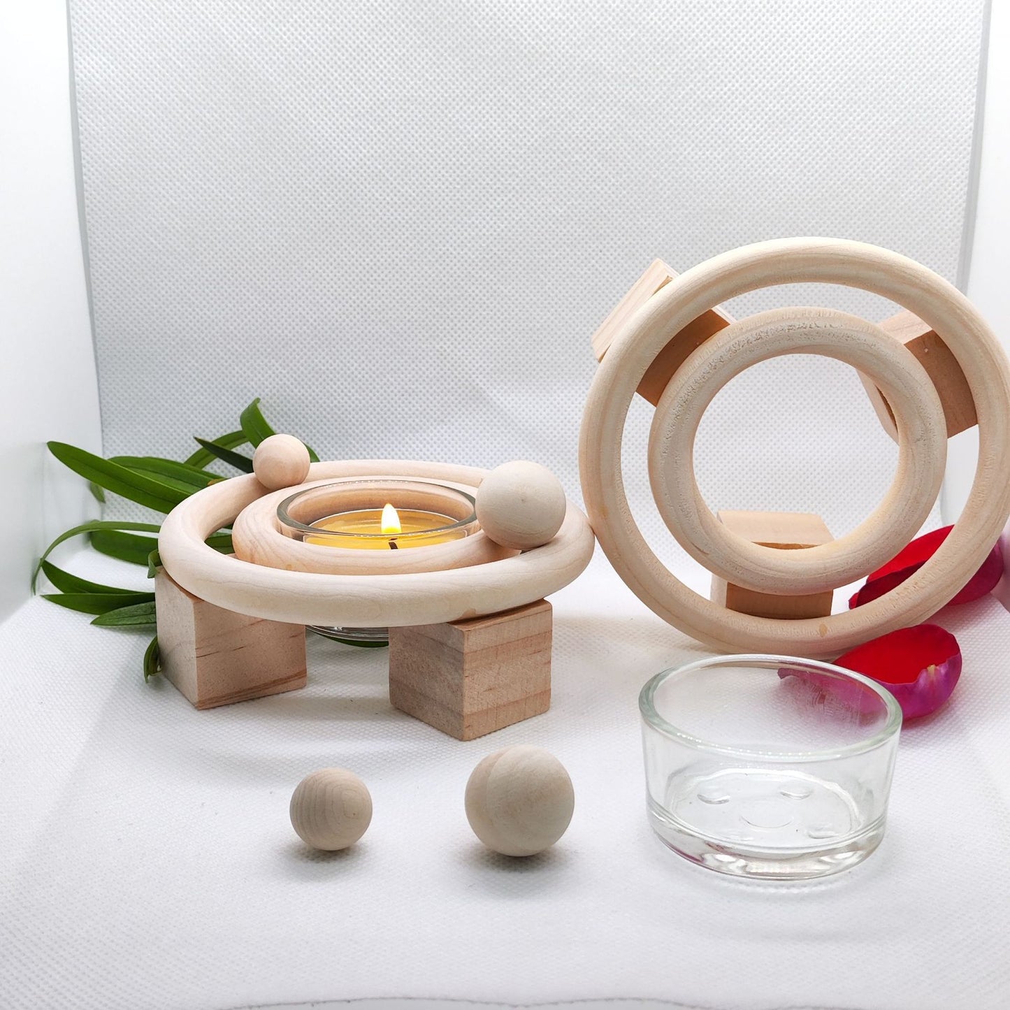 Solar System Theme Wooden Candlestick